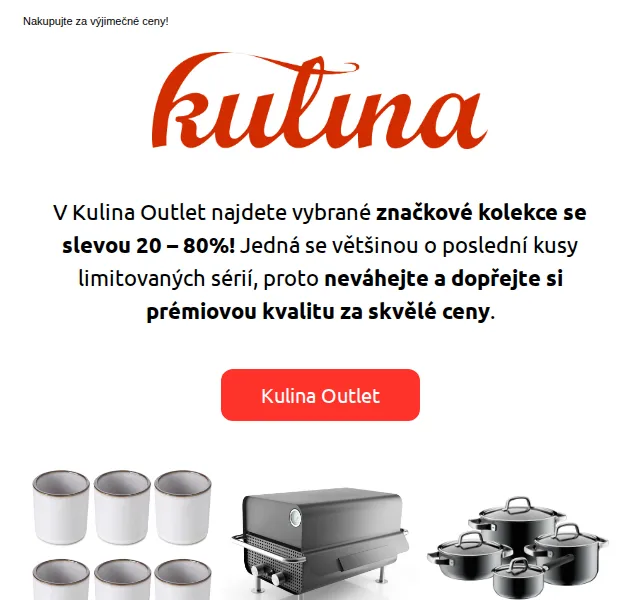 KULINA.cz: Outletová sleva 20–80 % na značkové nádobí – červen 2026 | Nuslet.cz