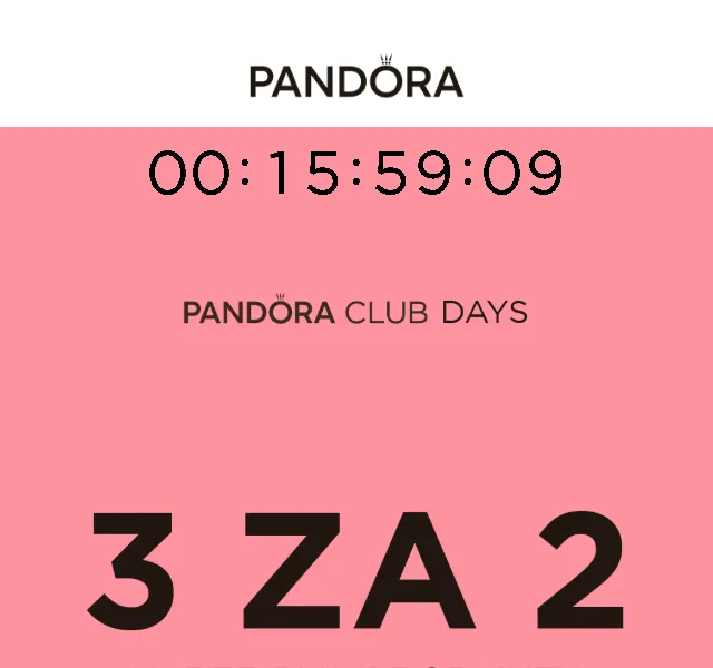 Pandora: akce 3 za 2 – září 2026