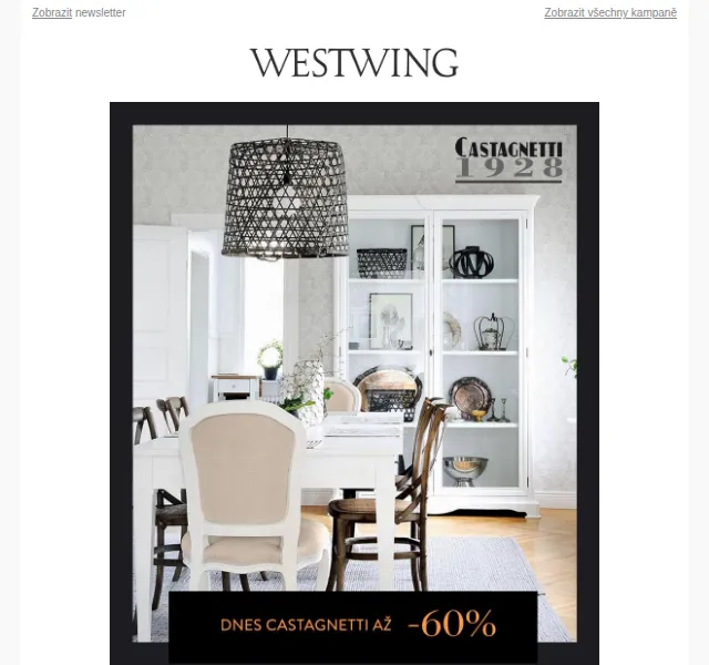 Westwing: Castagnetti až -60%. Italský nábytek – červen 2026 | Nuslet.cz