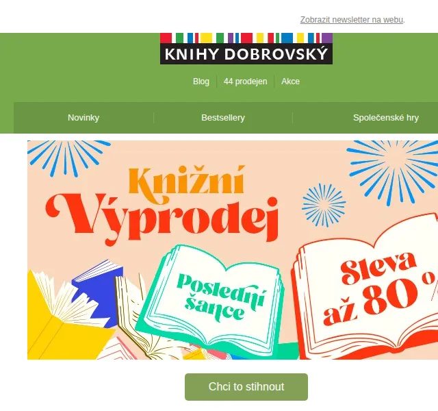 KnihyDobrovsky.cz: Výprodej slevy až 80 % – červen 2026 | Nuslet.cz
