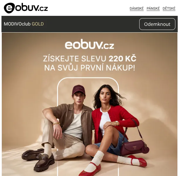 eobuv.cz: 220 Kč slevový kód na aplikaci – září 2026