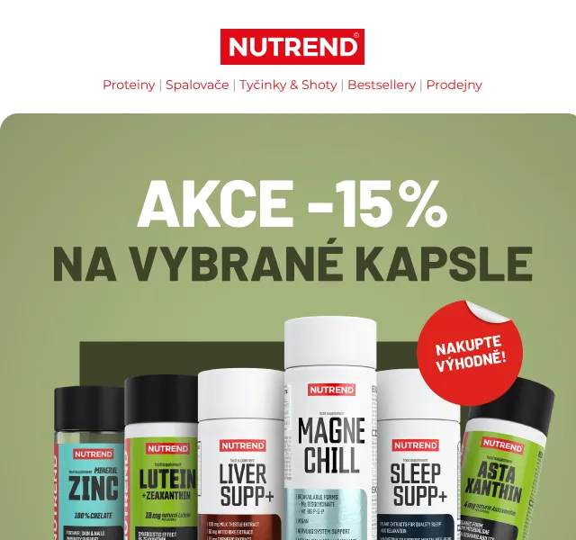Nutrend: Kapsle 15 % sleva – květen 2026 | Nuslet.cz