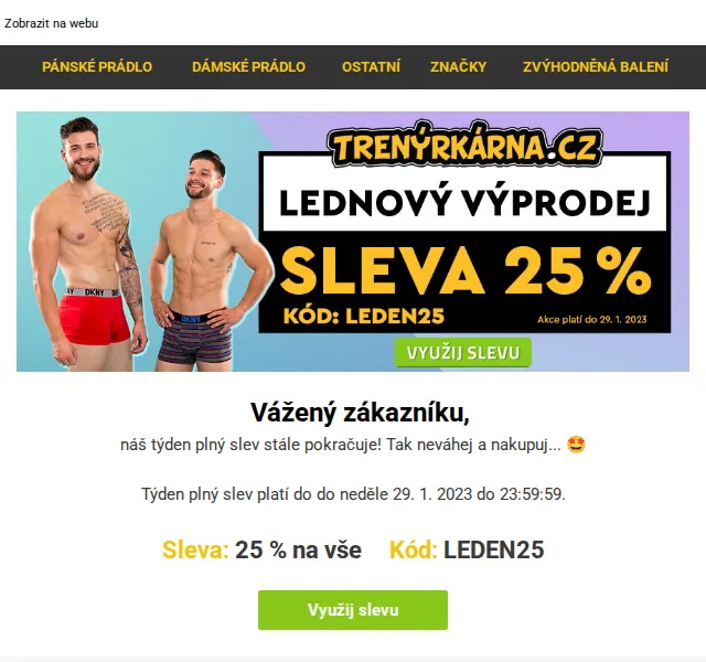 Lukáš z Trenýrkárna.cz: 25% sleva na vše – červen 2026 | Nuslet.cz