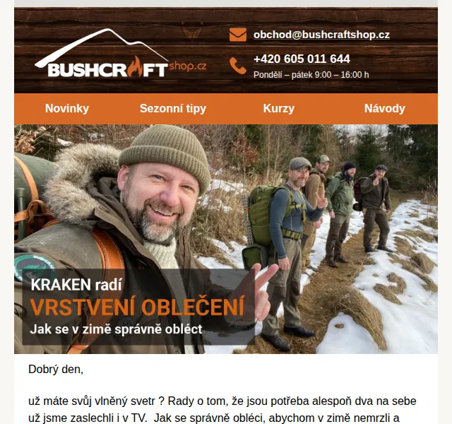 Bushcraftshop: Zimní výbava do lesa – červen 2026 | Nuslet.cz