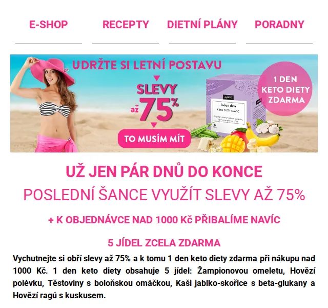 MyKETO: Slevy až 75 % na hlavní jídla – červen 2026 | Nuslet.cz