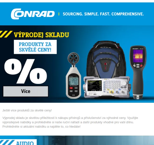 Conrad Electronic: Výprodej skladu a audiotechnika Renkforce – červen 2026 | Nuslet.cz