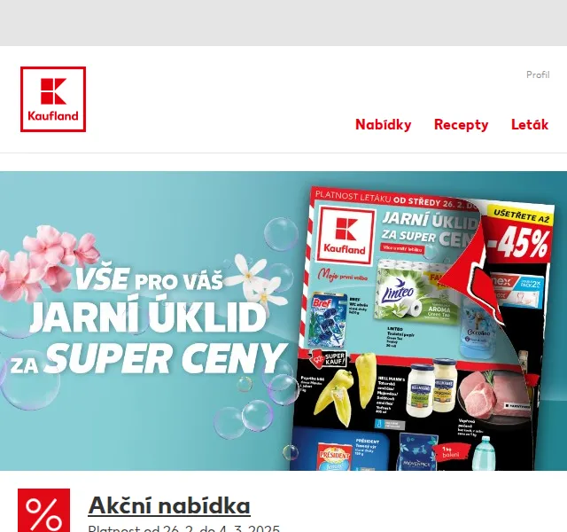 Kaufland: Jarní úklid – výhodné ceny 2026 | Nuslet.cz
