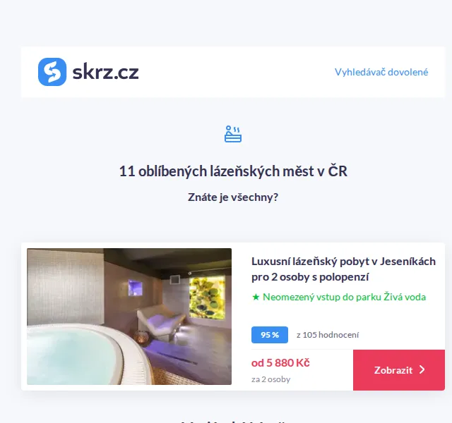 Vánoce na Skrz: Lázeňské pobyty od 1 820 Kč – červen 2026 | Nuslet.cz