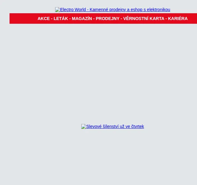 Electro World: Slevové šílenství od 14. 9. 2023 – září 2023 | Nuslet.cz