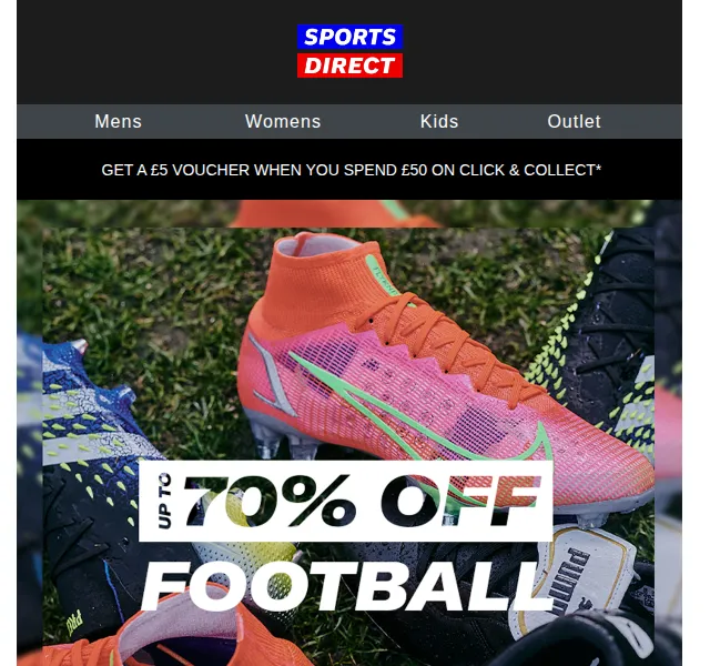 Sportsdirect: Až 70% sleva na fotbalové vybavení – červen 2026 | Nuslet.cz
