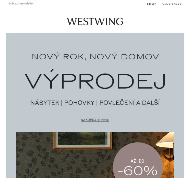 WestwingNow: Výprodej nábytku až -60 % – červen 2026 | Nuslet.cz