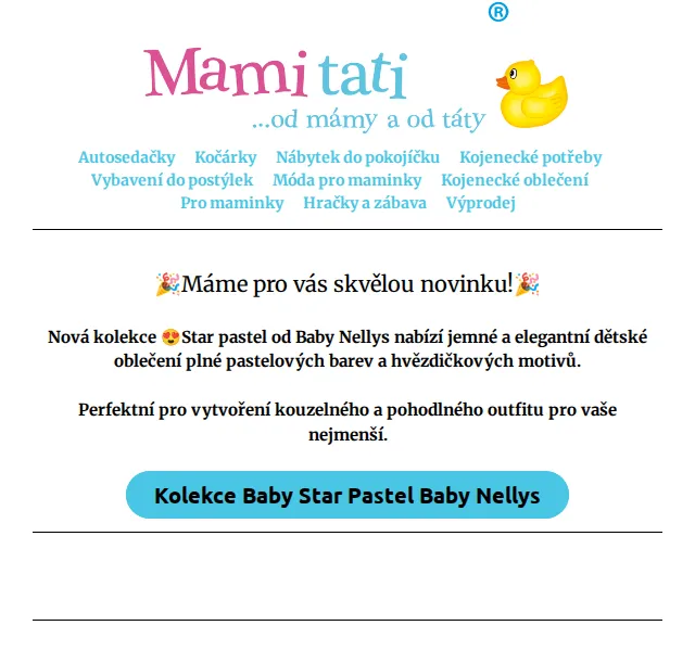 Mamitati.cz: Baby Nellys Star pastel a pletené sady – červenec 2026 | Nuslet.cz