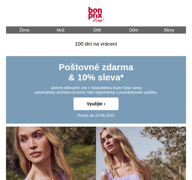 bonprix: 10% sleva a poštovné zdarma – červen 2026 | Nuslet.cz