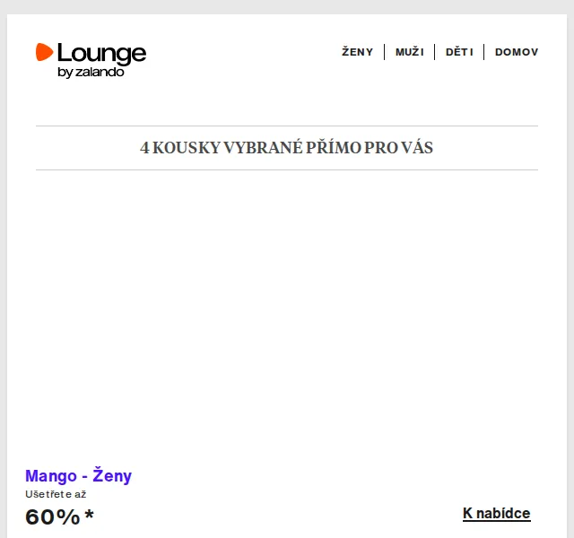 Lounge by Zalando: slevy na Mango, Bershka, Emporio Armani & Nike – červen 2026 | Nuslet.cz