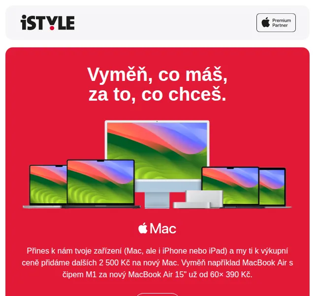 iSTYLE: 2 500 Kč na nový Mac – červen 2026 | Nuslet.cz