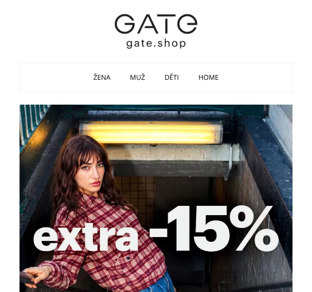 Gate.shop: -15 % na nezlevněné – září 2026