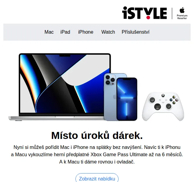 iSTYLE: 0% úrok a Xbox Game Pass na 6 měsíců k Macu i iPhonu – červen 2026 | Nuslet.cz