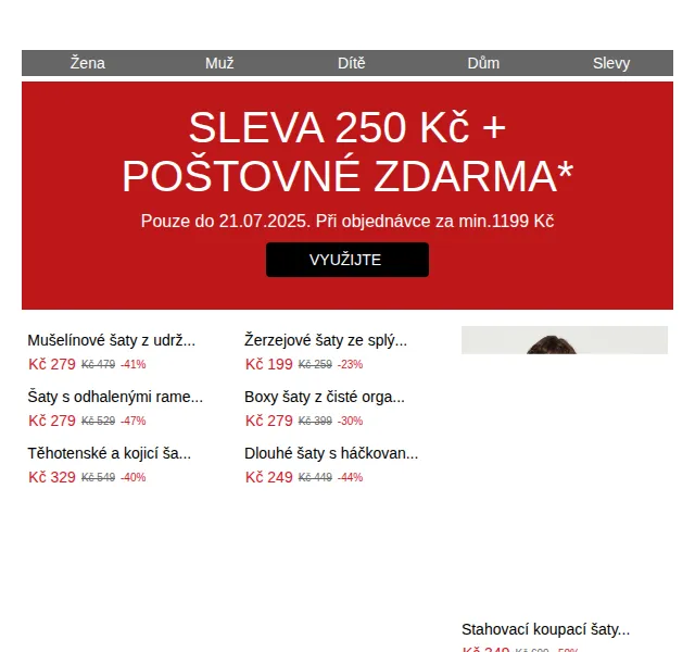 Bonprix: Sleva 250 Kč + poštovné zdarma – červen 2026 | Nuslet.cz
