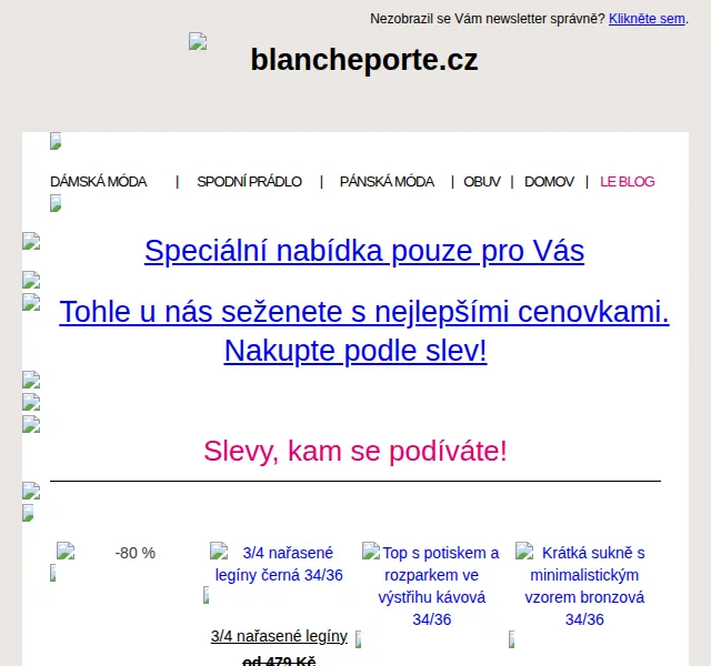 Blancheporte: Slevy 70–80 % na módu – červen 2026 | Nuslet.cz