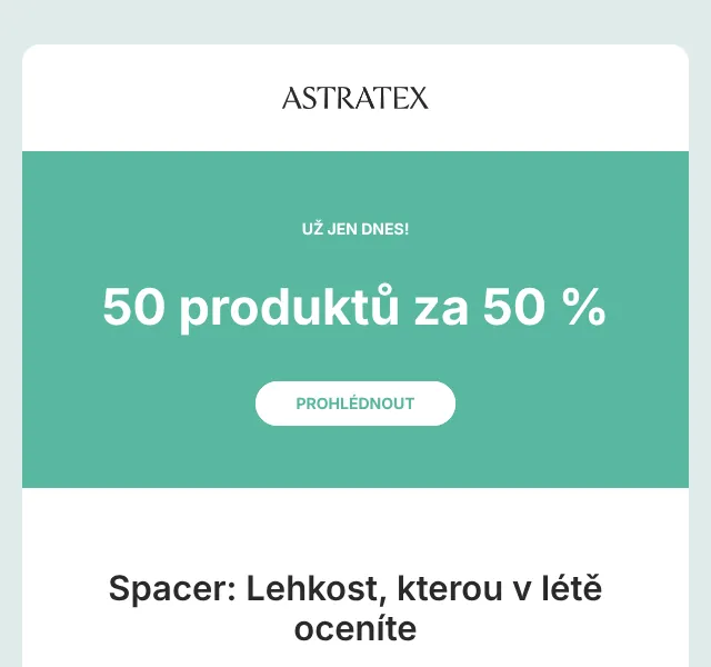 Astratex.cz: 50% slevy na spodní prádlo – červenec 2026