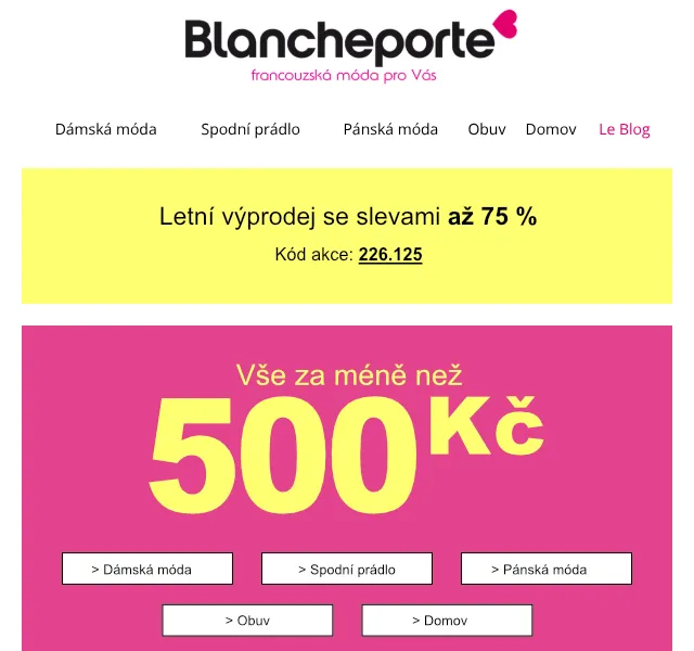 Blancheporte: Móda za méně než 500 Kč – červenec 2026