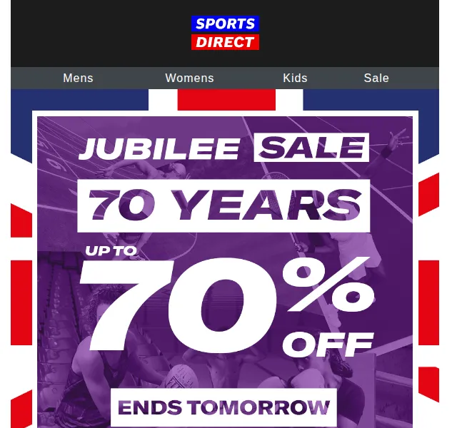 Sportsdirect.com: Jubilee Sale až 70 % sleva – červen 2026 | Nuslet.cz