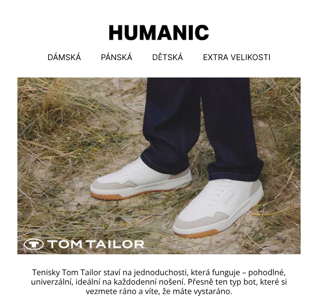 HUMANIC: Tenisky Tom Tailor od 1199 Kč – duben 2026