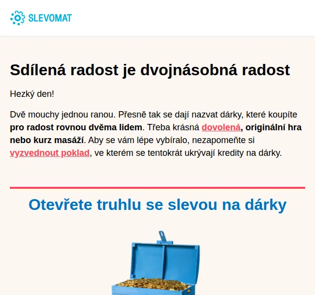 Slevomat: dárky pro páry s kredity – červen 2026 | Nuslet.cz