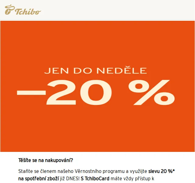 Tchibo: 20 % sleva na oblečení – září 2026