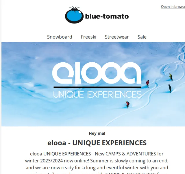 BLUE TOMATO: elooa snowboardové kempy a dobrodružství – červen 2026 | Nuslet.cz