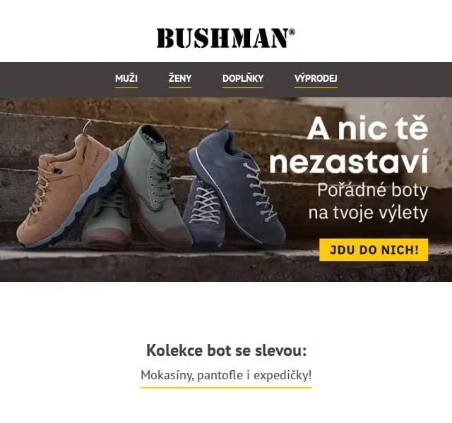 BUSHMAN: Kolekce bot se slevou až 33 % – červen 2026 | Nuslet.cz