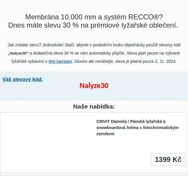 Lidl: Sleva 30 % na vybrané lyžařské vybavení a oblečení – červenec 2026 | Nuslet.cz