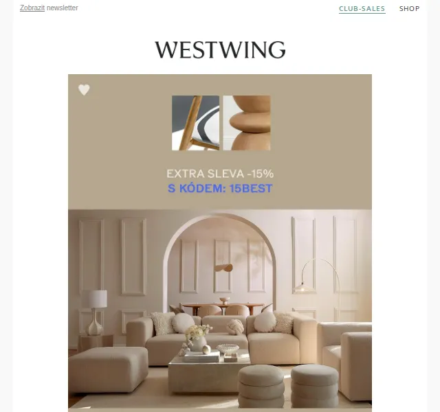 Westwing: The Best of Collection sleva 15 % – červenec 2026 | Nuslet.cz