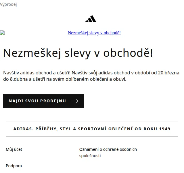 Adidas: výprodej oblečení a obuvi – červen 2026 | Nuslet.cz