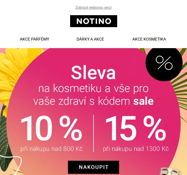 Notino: sleva 10% nebo 15% na kosmetiku – červen 2026 | Nuslet.cz