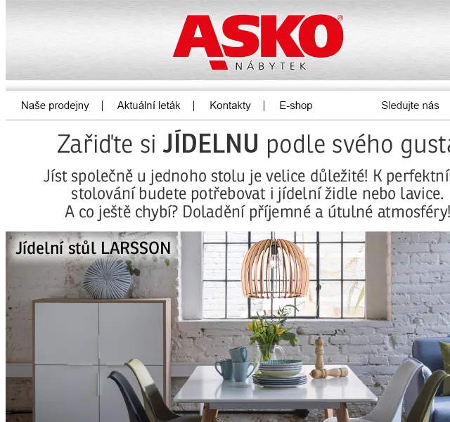 Asko Nábytek: zařiďte si jídelnu – červen 2026 | Nuslet.cz