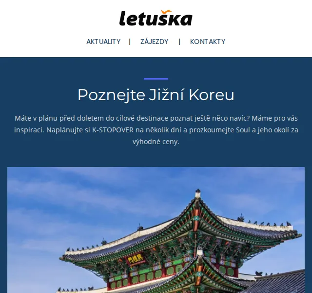 Letuška.cz: Poznejte Jižní Koreu – červen 2026 | Nuslet.cz
