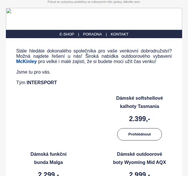 INTERSPORT: Outdoorové vybavení McKinley se slevou až 37 % – červen 2026 | Nuslet.cz