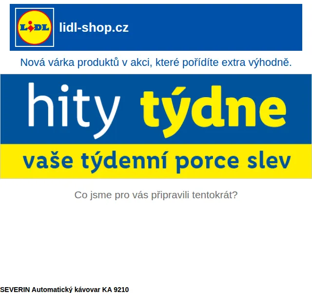 Lidl: Automatický kávovar SEVERIN a další hity týdne se slevami až 66 % – červenec 2026 | Nuslet.cz