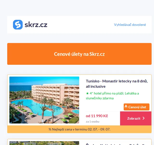 Vánoce na Skrz: Letecky k moři od 11 990 Kč – červen 2026 | Nuslet.cz