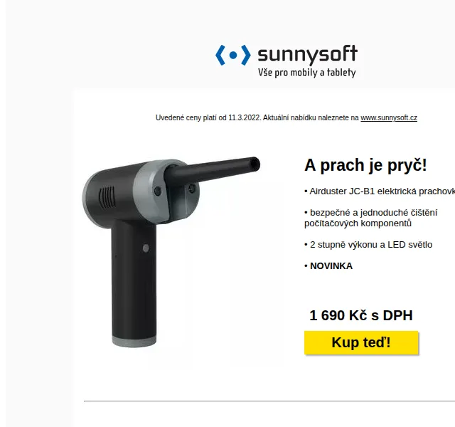 Sunnysoft: Elektrická prachovka, vysílačky a Xiaomi sleva – červen 2026 | Nuslet.cz