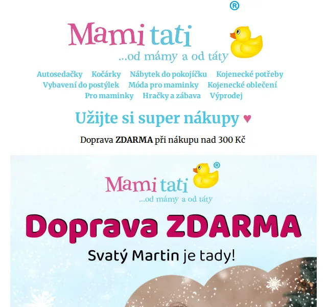 Mamitati.cz: Doprava ZDARMA nad 300 Kč – červen 2026 | Nuslet.cz