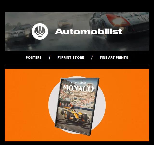 Automobilist: Plakát Lando Norris – výhra Monaco GP 2025 – červen 2026 | Nuslet.cz