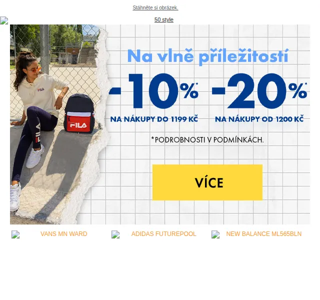 e50style.cz: 20% sleva na Nike, Adidas, New Balance – červen 2026 | Nuslet.cz
