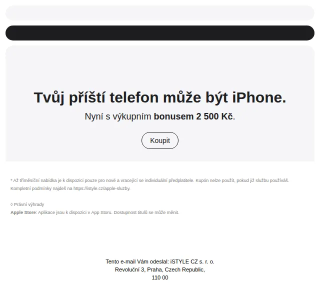 iSTYLE: iPhone s bonusem 2 500 Kč – červen 2026 | Nuslet.cz