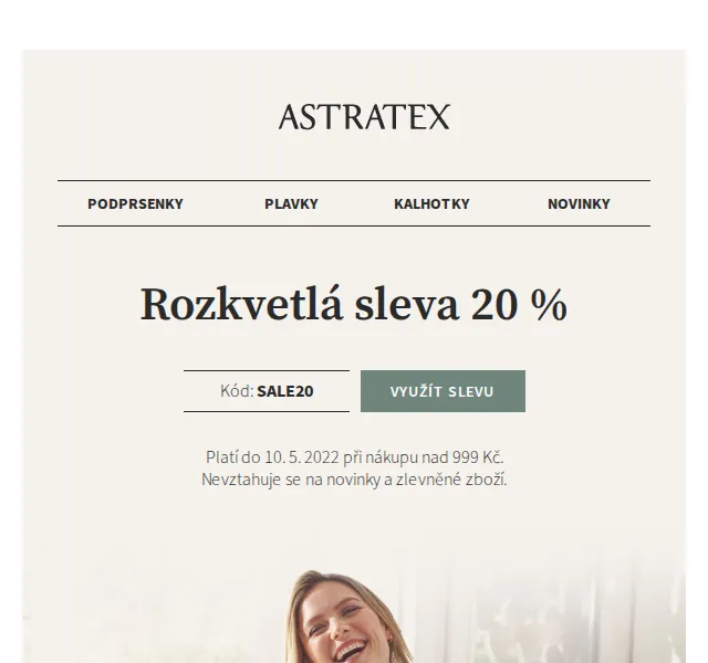 Astratex.cz: 20% sleva na plavky s kódem SALE20 – červen 2026 | Nuslet.cz
