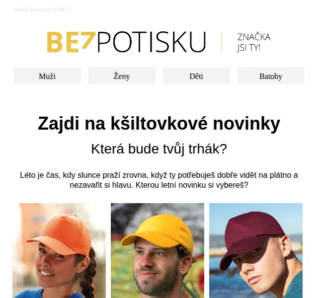 BezPotisku: Nové kšiltovky Original, Result a Myrtle – červen 2026 | Nuslet.cz
