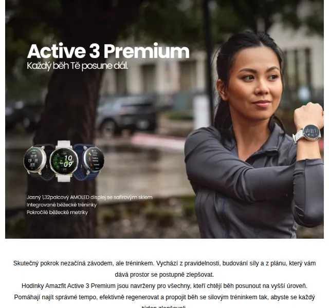 Amazfit Active 3 Premium: Chytré hodinky v předprodeji | Nuslet