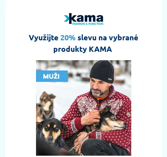 KAMA: Doprodej svetrů a doplňků s 20% slevou – červen 2026 | Nuslet.cz