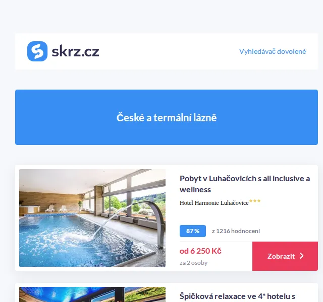 Vánoce na Skrz: lázeňské pobyty od 2 990 Kč – červen 2026 | Nuslet.cz
